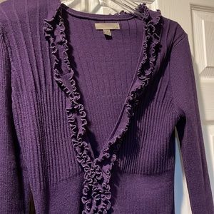 Purple Long cardigan sweater beautiful dark purple color